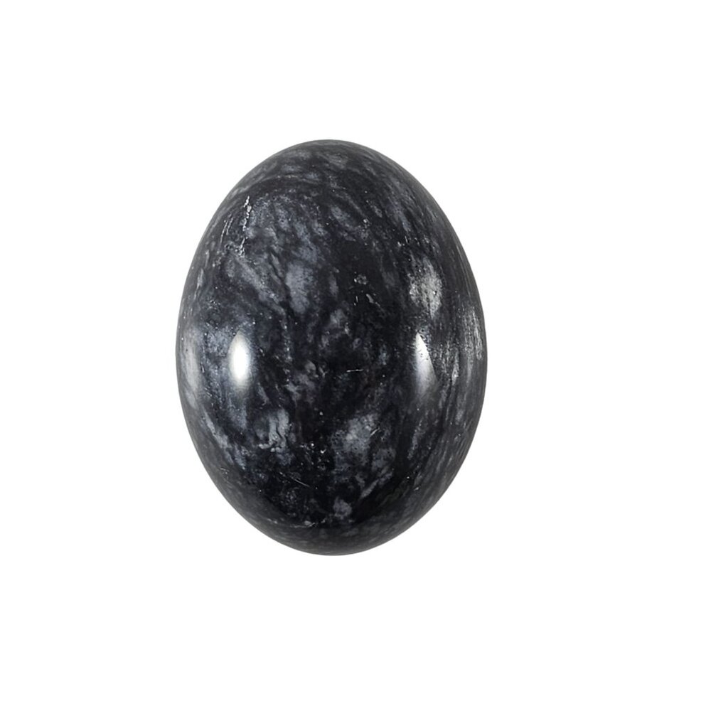 Polished Black Marble Egg Paperweight Home Decor